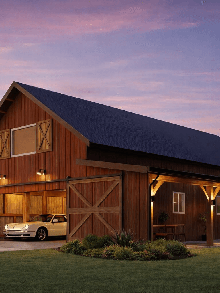 Elegant timber frame barn for vehicle storage NZ - "The Origin" by Heritage Timbercraft