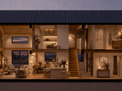 Double storey SIP barn home for suburban section