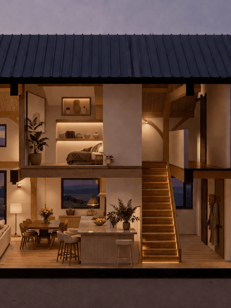 Double storey SIP barn home for suburban section