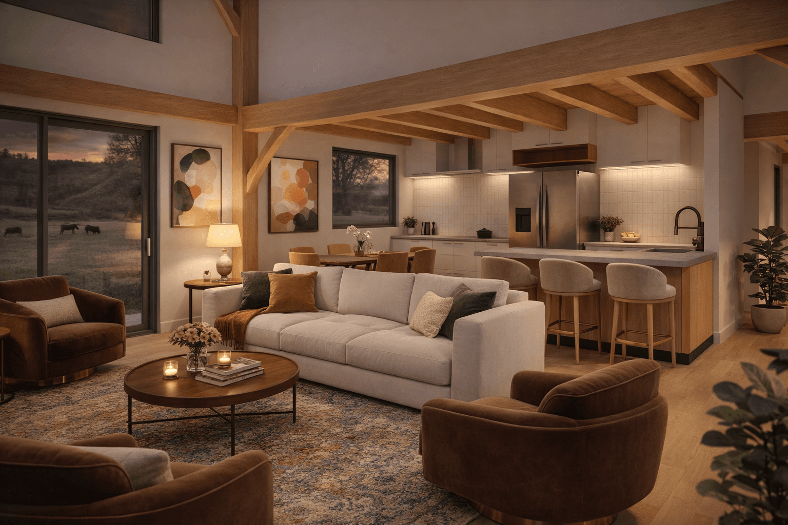 6m x 13.8m three bedroom modular barn house design