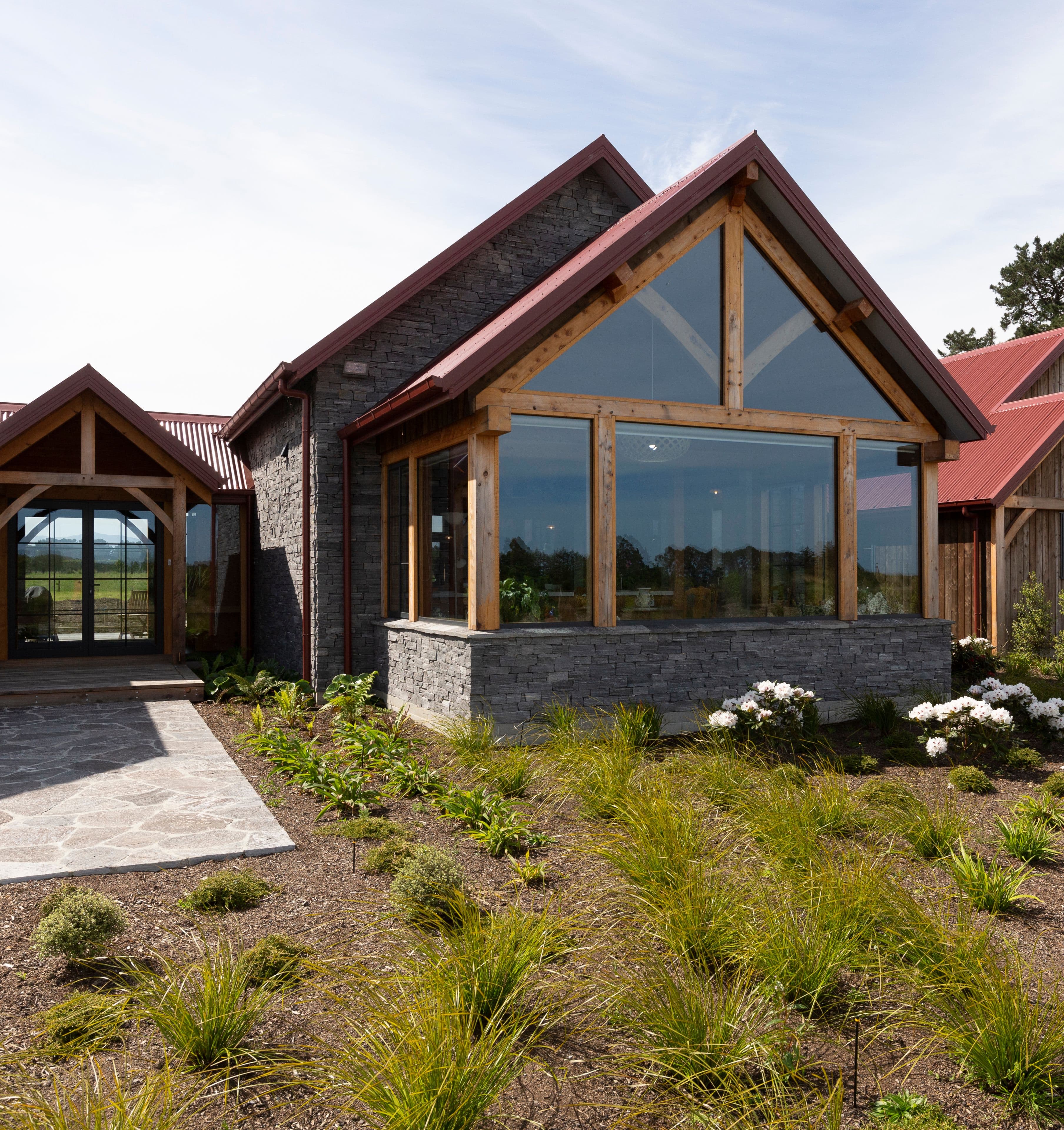Sustainable timber frame home built with durable, natural materials designed to minimise environmental impact and prevent toxic leaching into the soil at end of life
