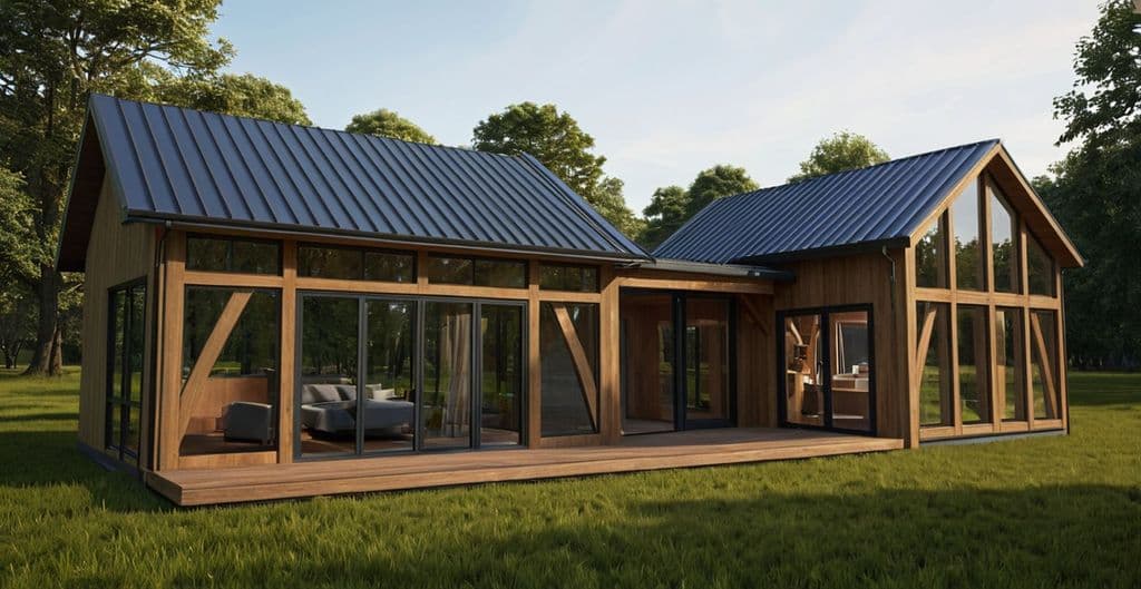 Small contemporary house timberframe 70m2