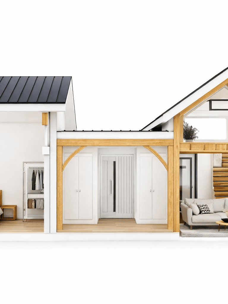 Compact 70m² SIP home with gable roof, loft bedroom, and luxury small-living retreat design