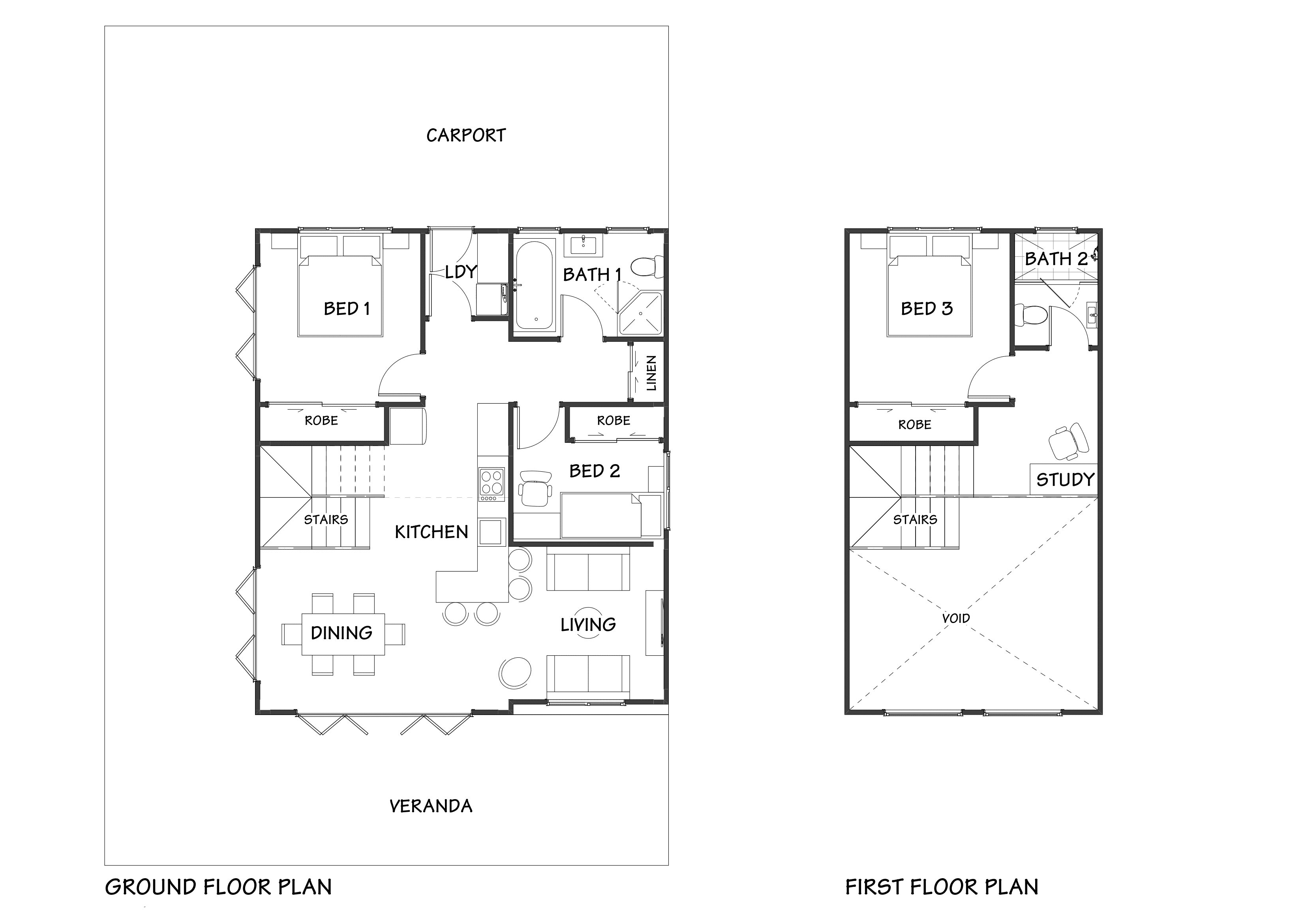 Small barn home floor plan with timber frame construction in New Zealand