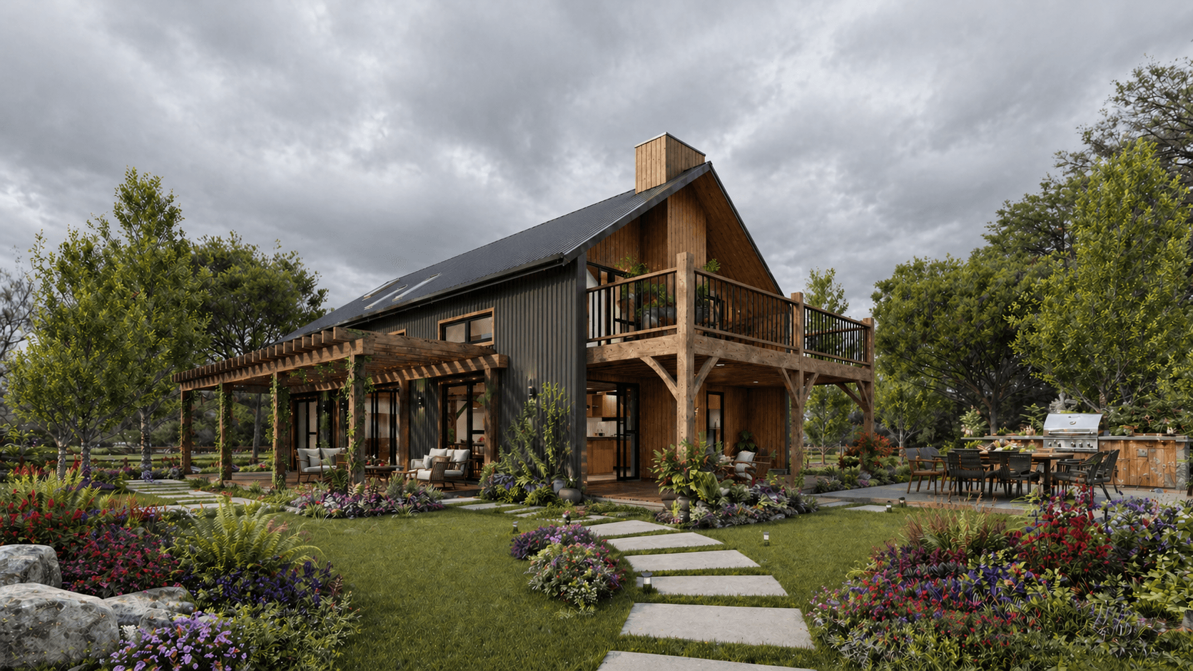 High-end modular barn home New Zealand with expansive indoor outdoor flow