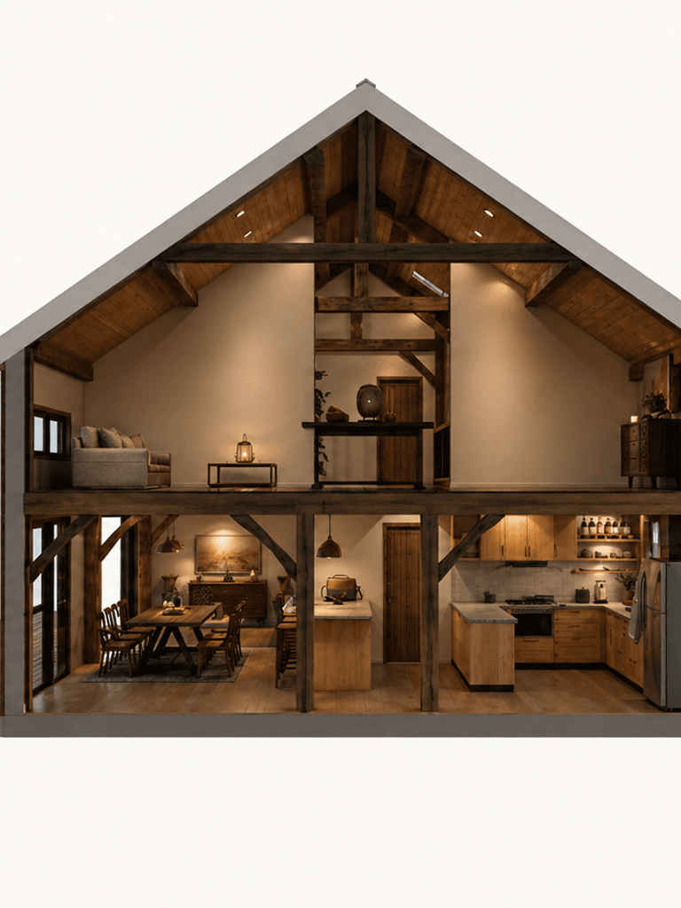 Spacious 192m2 two storey barn home designed for downsizers in New Zealand