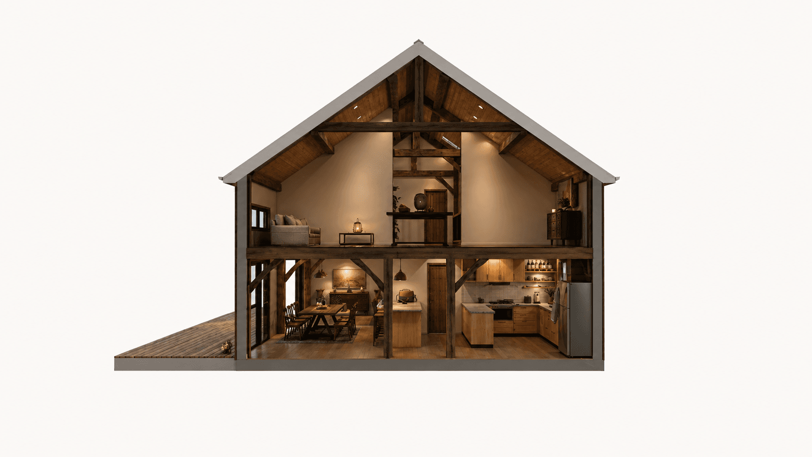 Spacious 192m2 two storey barn home designed for downsizers in New Zealand
