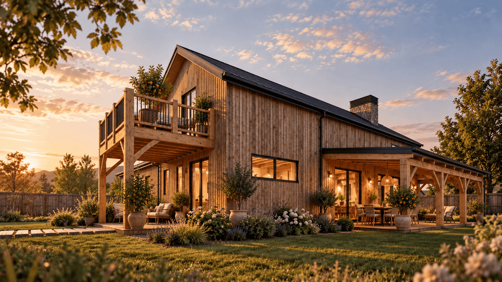 Timber deck extending from the living area for indoor-outdoor entertaining
