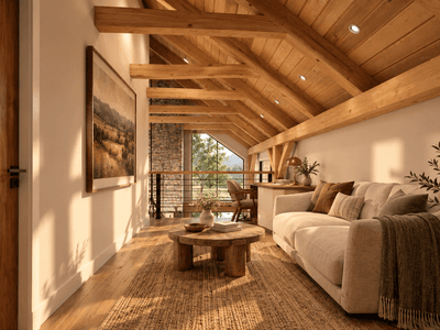 Dedicated home office and loft with natural light in The Summer House