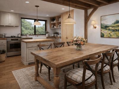 Modern barn home kitchen interior english cottage style