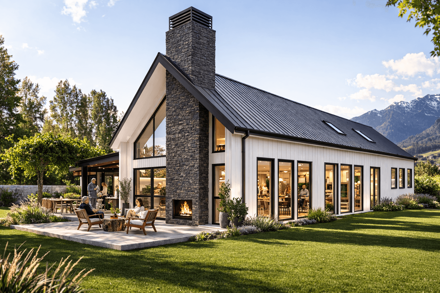 High-end two-storey timber frame barn home for rural lifestyle living with spacious interiors and traditional design.