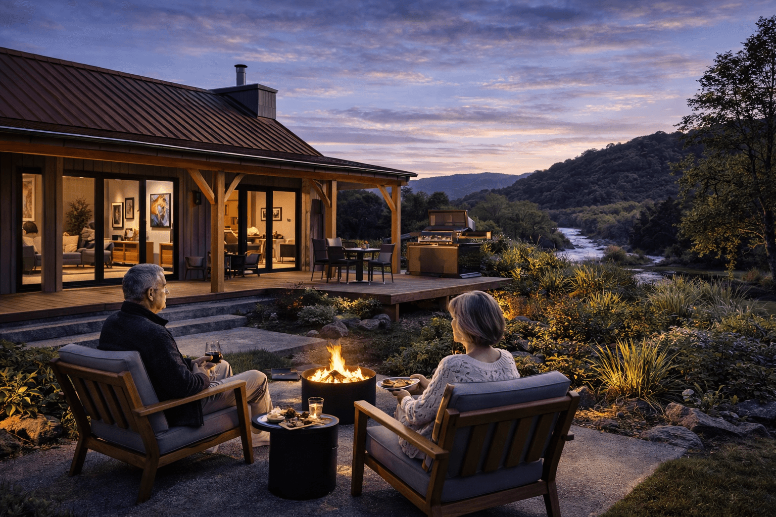 Small timber barn home in New Zealand with traditional mortise and tenon joinery