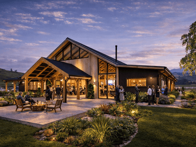 Timber barn event venue New Zealand with exposed mortise and tenon timber beams