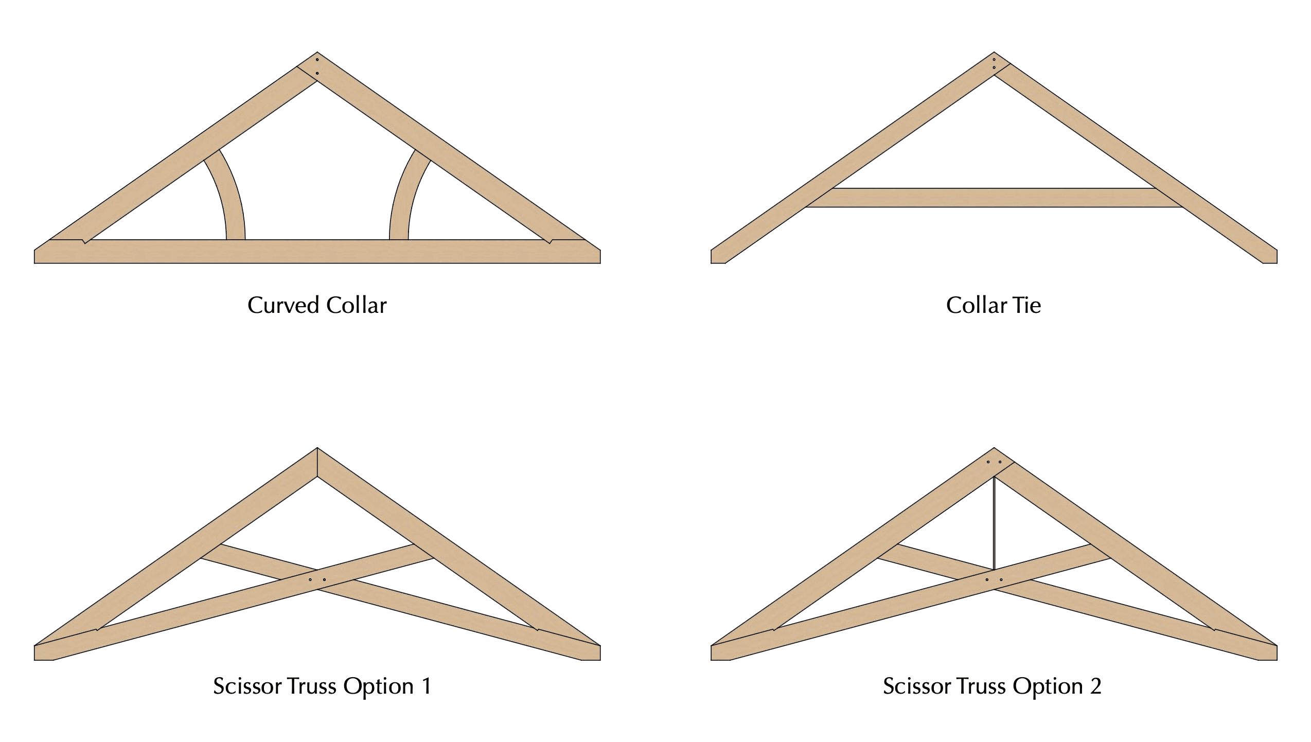 Custom timber roof trusses designed to add character and structural beauty to modern homes