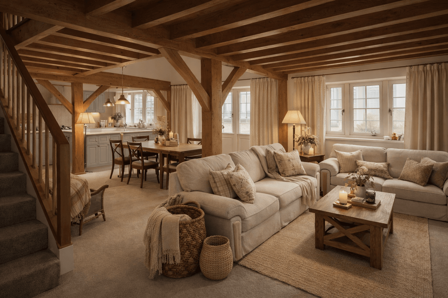 Architecturally bold timber frame townhouse design with light-filled interior and high vaulted ceilings