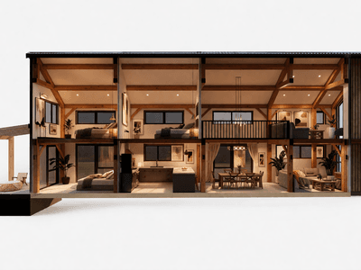 High-end townhouse interior with warm timber finishes in NZ