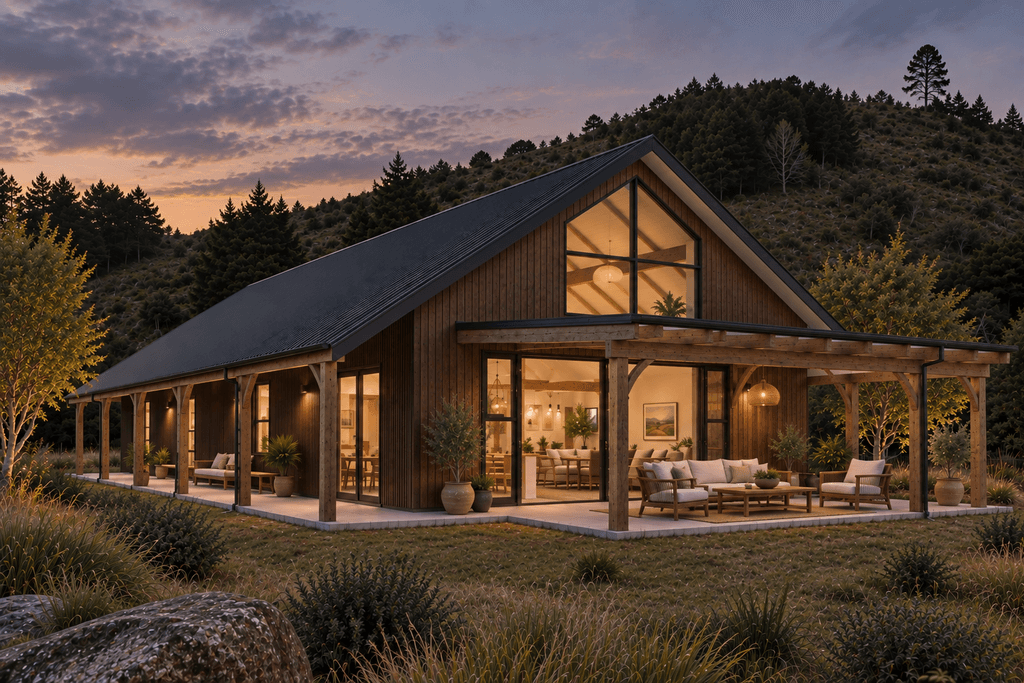 Affordable hybrid timber frame barn home - the FirstFrame by Heritage Timbercraft