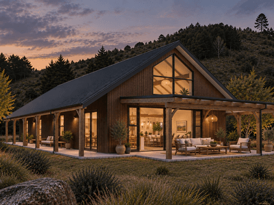Affordable hybrid timber frame barn home - the FirstFrame by Heritage Timbercraft