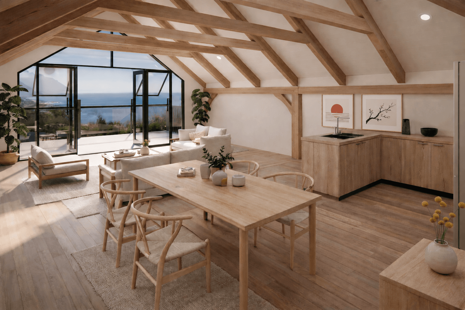 Montana 6m x 12m timber frame holiday barn with master bedroom, bunkroom, and spacious verandah designed for luxury retreats, family getaways, and premium Airbnb accommodation
