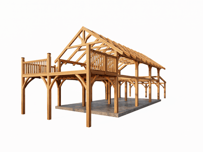Contemporary modular holiday home with covered verandah timber frame