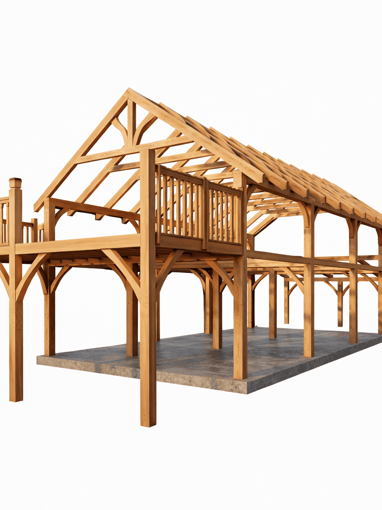 Contemporary modular holiday home with covered verandah timber frame