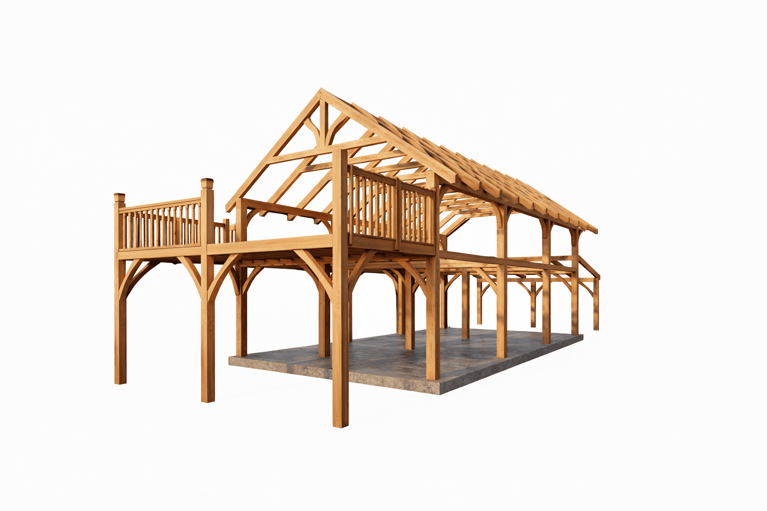 Contemporary modular holiday home with covered verandah timber frame