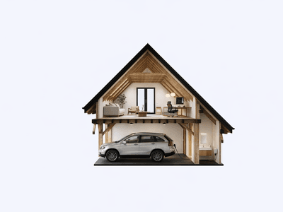 Timber frame small home with vaulted ceiling in NZ