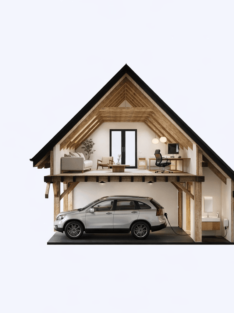 Timber frame small home with vaulted ceiling in NZ