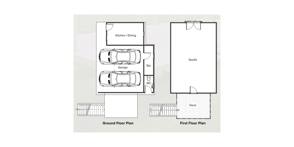 Contemporary barn style home and workshop floor plan using sustainable New Zealand timber