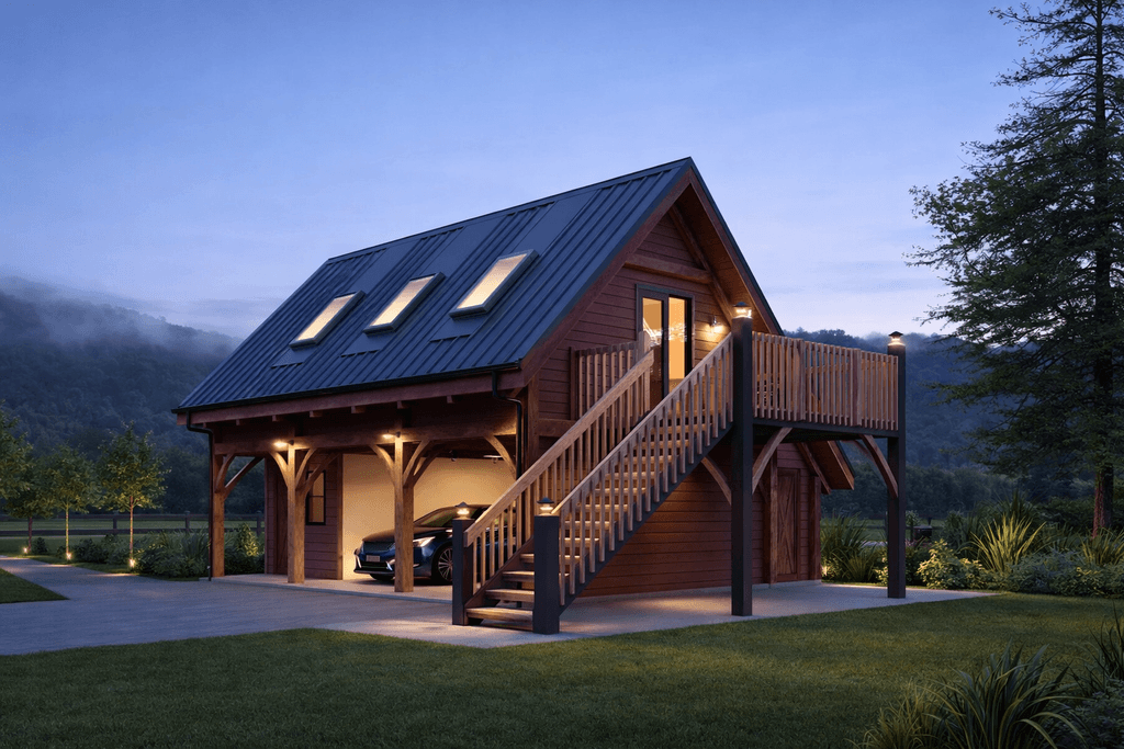 Luxury timber frame event barn interior in New Zealand