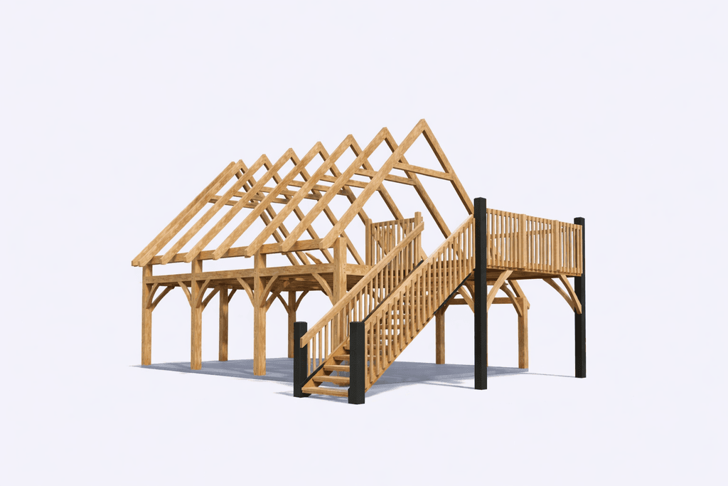 Compact timber frame barn home 
