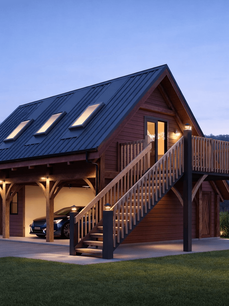 Luxury timber frame event barn interior in New Zealand