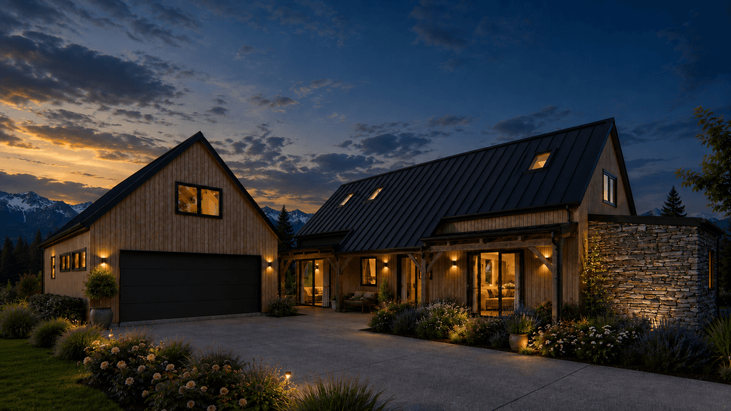 45 degree pitched roof carriage house crafted from New Zealand timber