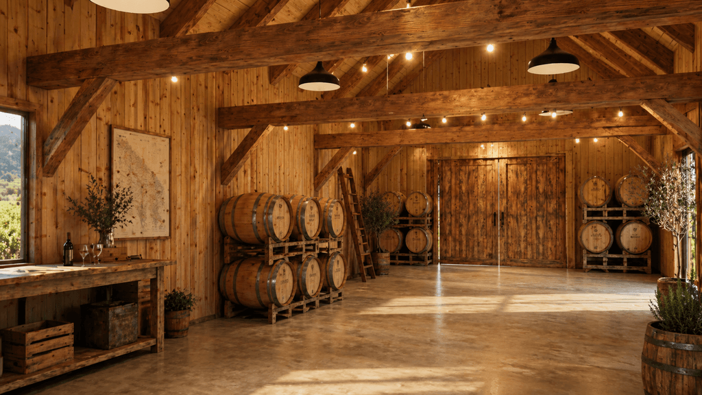 Multiuse rural storage barn constructed from Douglas-fir and reclaimed timber