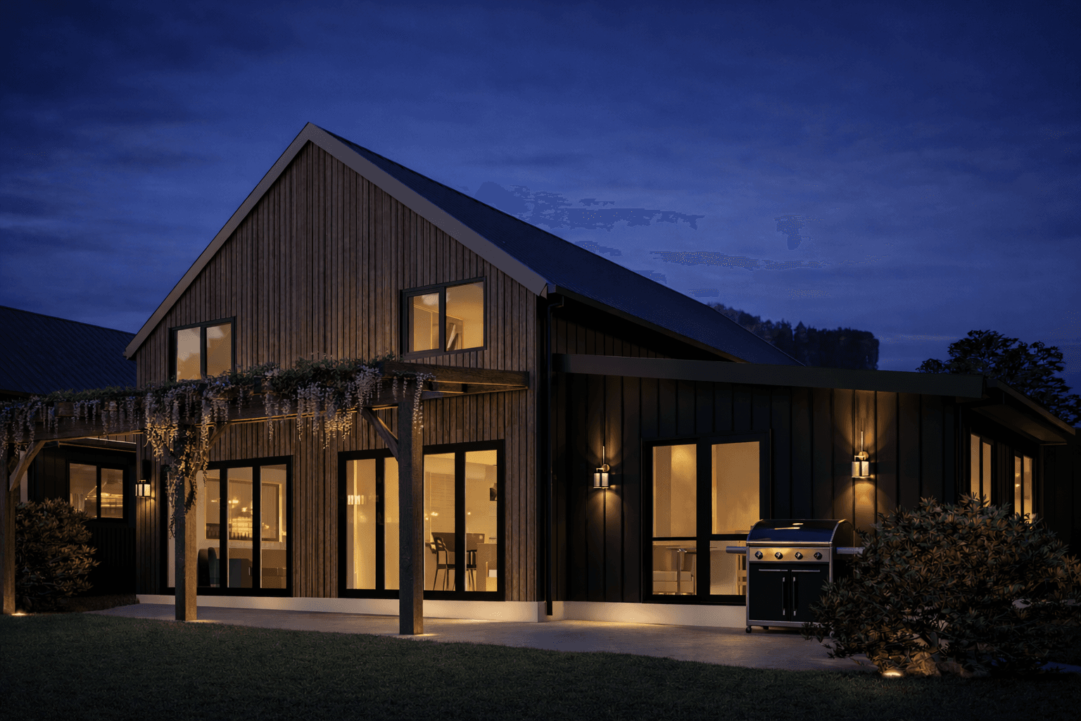 Luxury townhouse with timber frame exterior in New Zealand