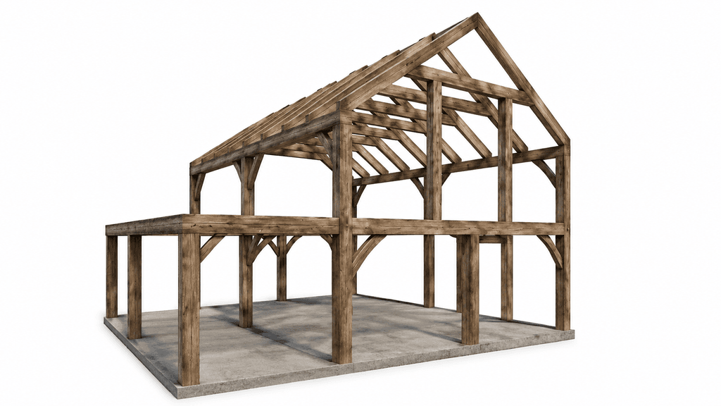 Douglas-fir timber barn home ideal for professionals working from home or downsizers