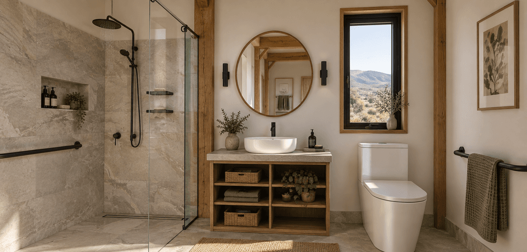 Accessible 100m² timber frame home ensuite by Heritage Timbercraft