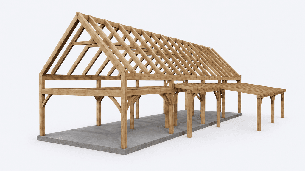 Premium New Zealand timber frame barn home with handcrafted English oak-style post and beam construction