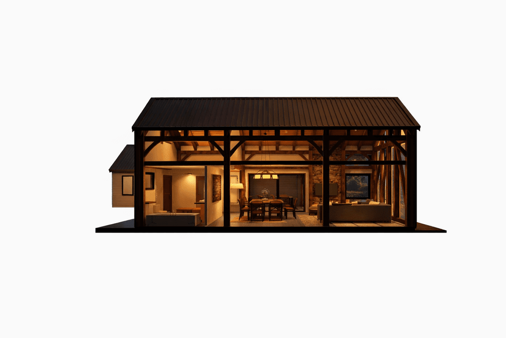 Luxury timber frame residence with alfresco dining and generous winged layout