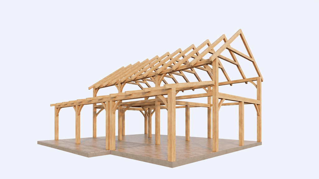 Architectural barn home for younger couples seeking spacious open-plan living - timber frame