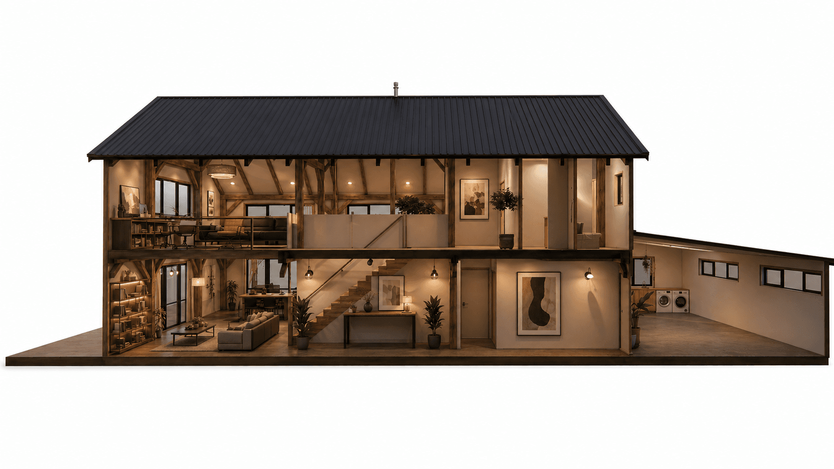 Double storey English barn frame home with twin 3m verandas