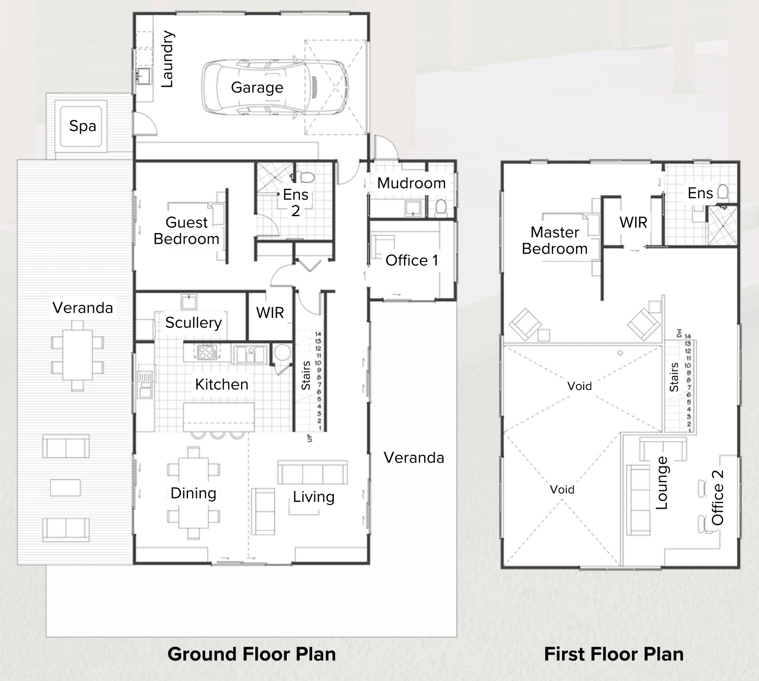 2 bedroom timber barn house for suburban or lifestyle sections floor plan