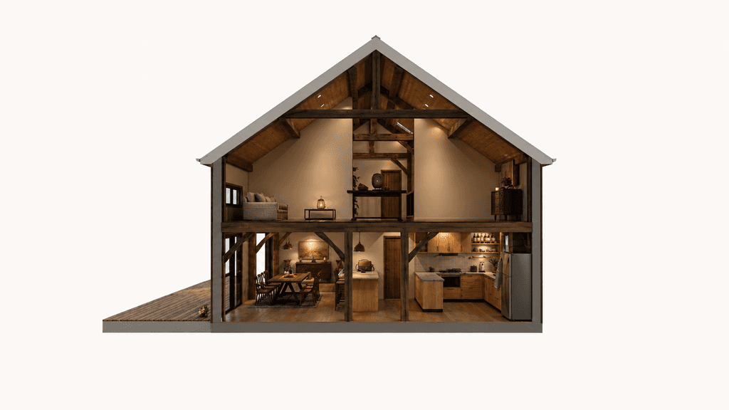 Spacious 192m2 two storey barn home designed for downsizers in New Zealand