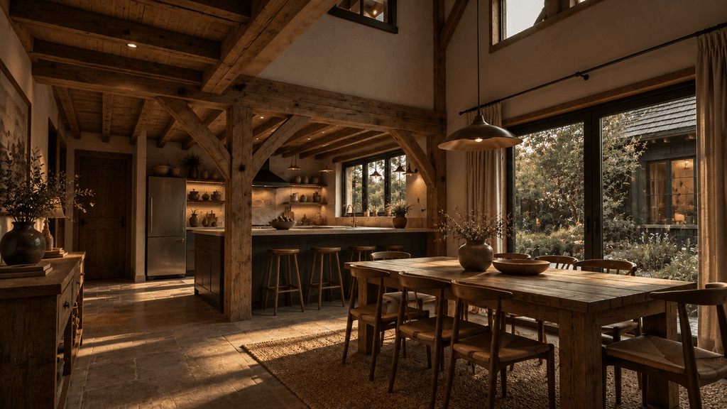 Versatile NZ timber frame barn home suited to urban or rural developments, featuring natural materials and traditional mortise and tenon craftsmanship