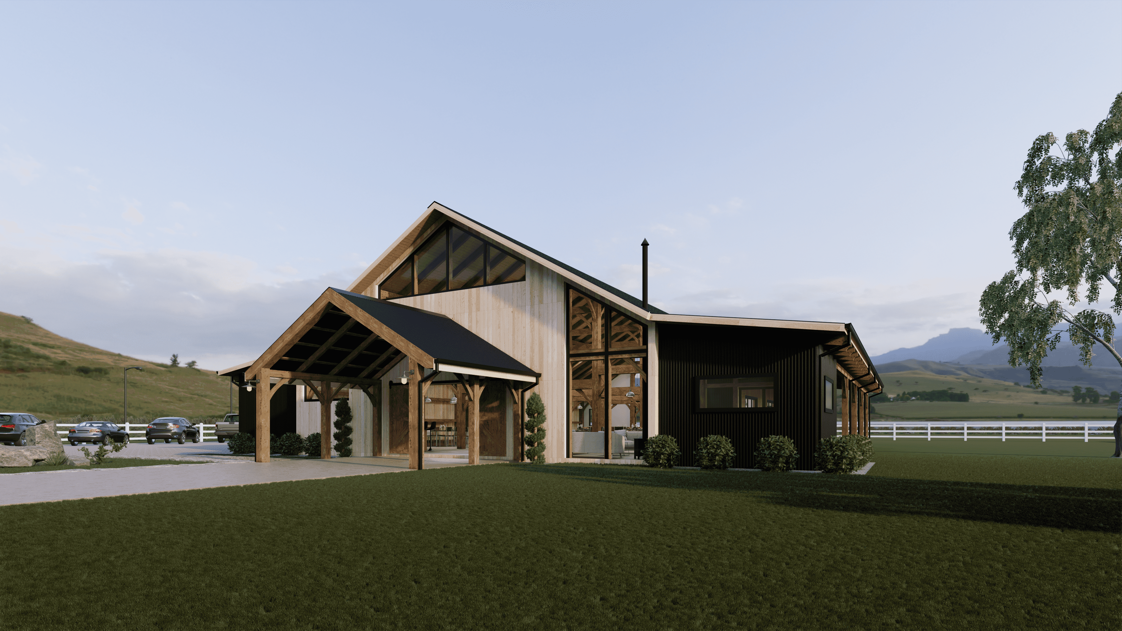 Elegant New Zealand timber barn estate combining residential living with event-ready barn venue